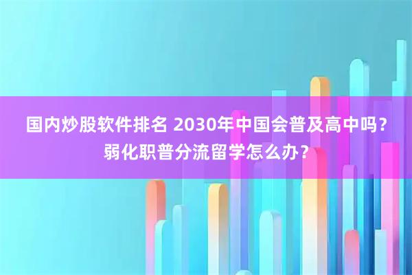 国内炒股软件排名 2030年中国会普及高中吗？弱化职普分流留学怎么办？