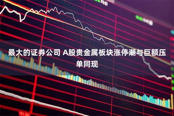 最大的证券公司 A股贵金属板块涨停潮与巨额压单同现